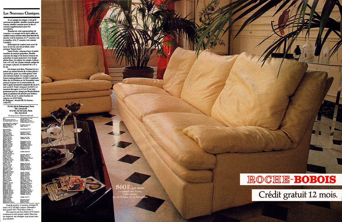 Publicité Roche & Bobois 1983