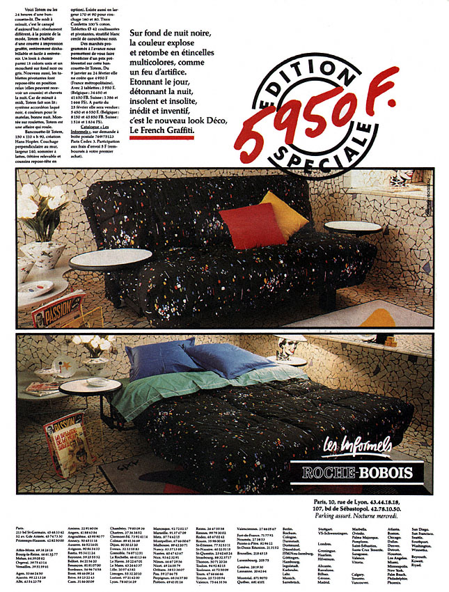Publicité Roche & Bobois 1986
