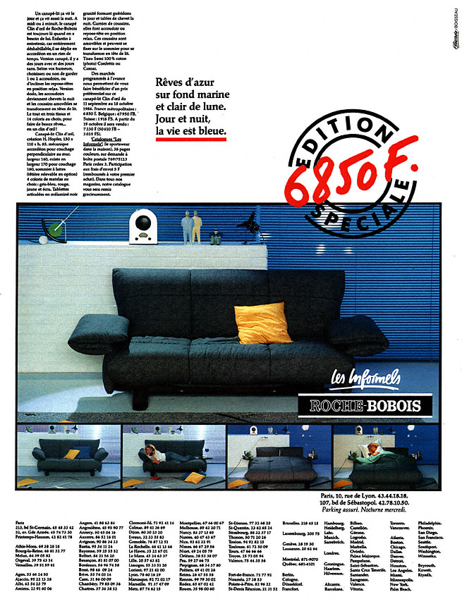 Publicité Roche & Bobois 1986