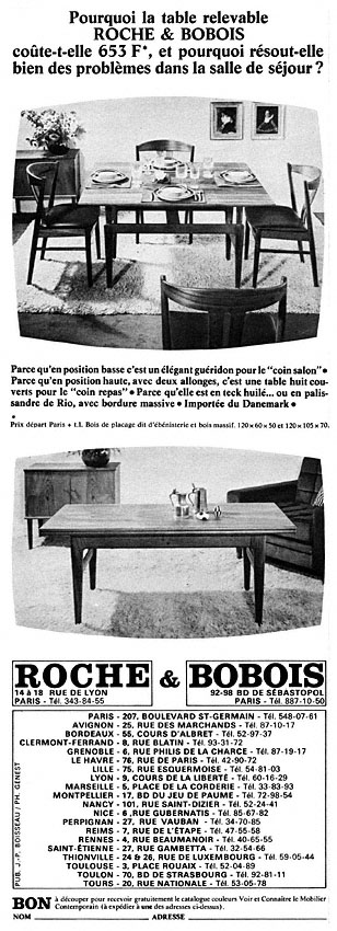 Publicité Roche & Bobois 1966