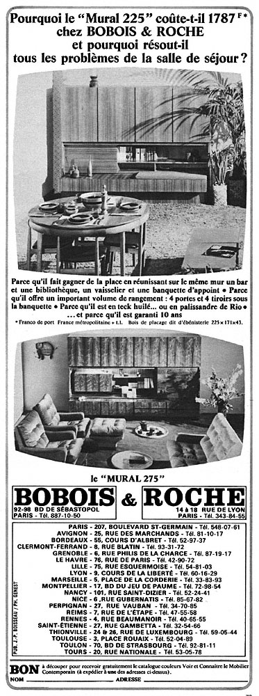 Publicit� Roche & Bobois 1967