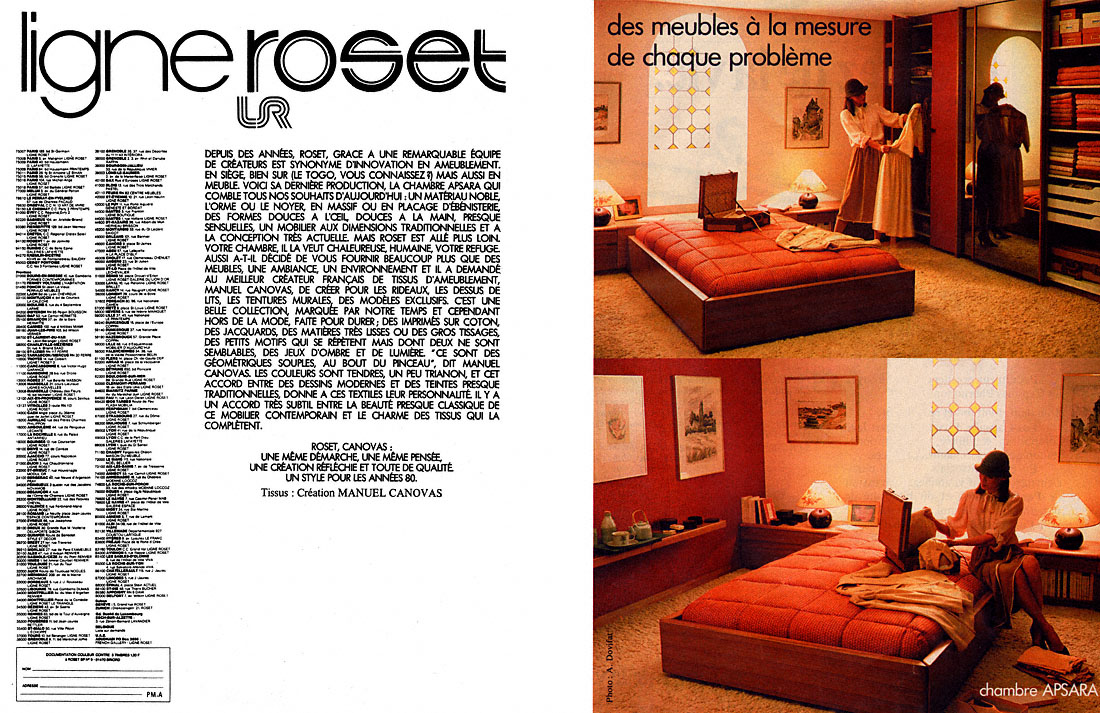 Publicité Roset 1980