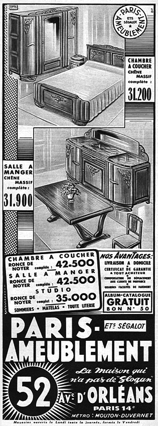 Publicité Segalot 1949