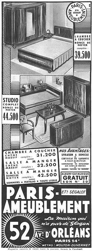 Publicité Segalot 1949