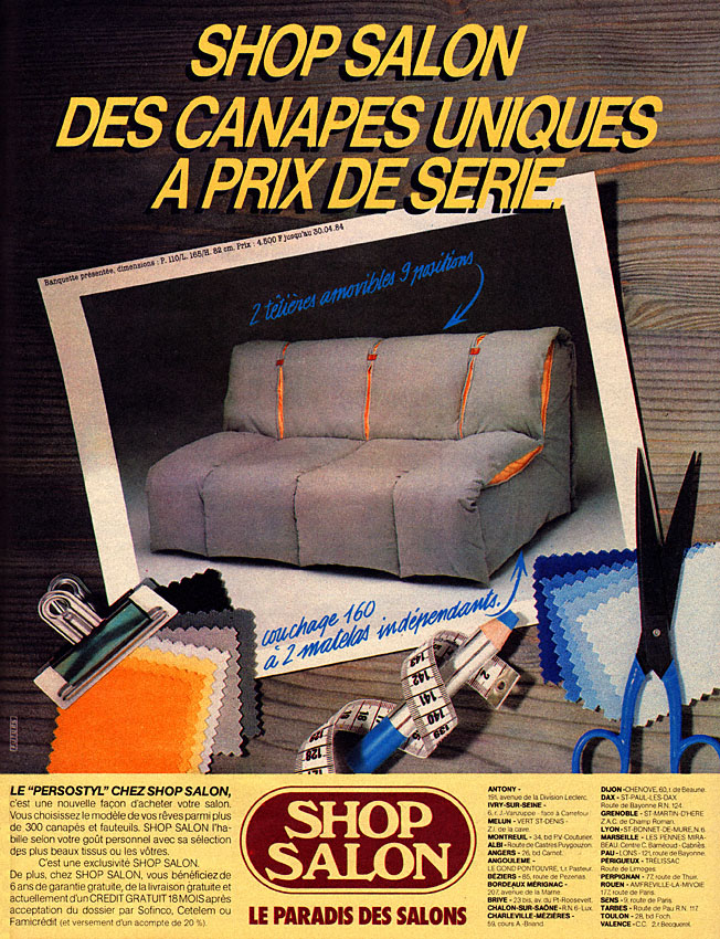 Publicité Shop Salon 1984