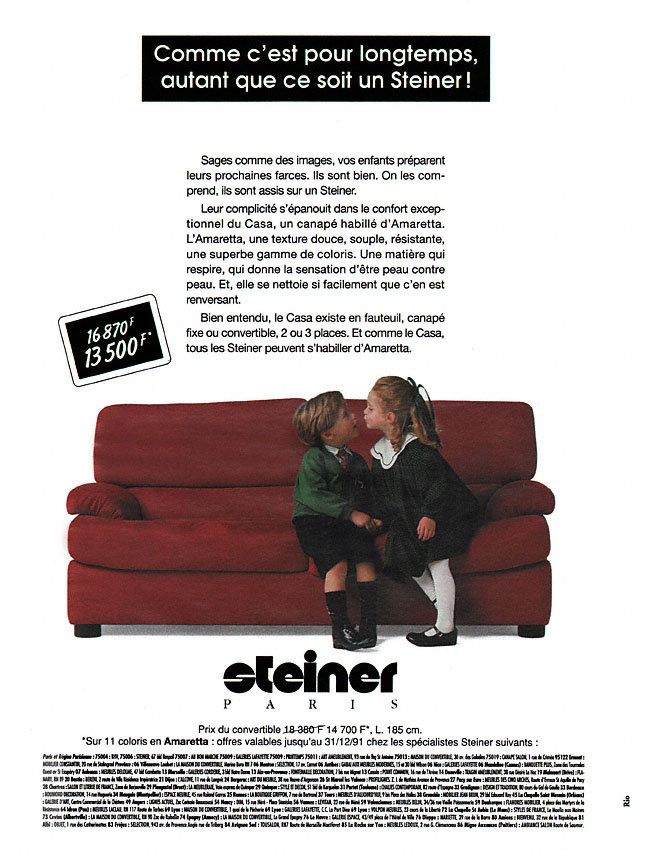 Publicité Steiner 1991