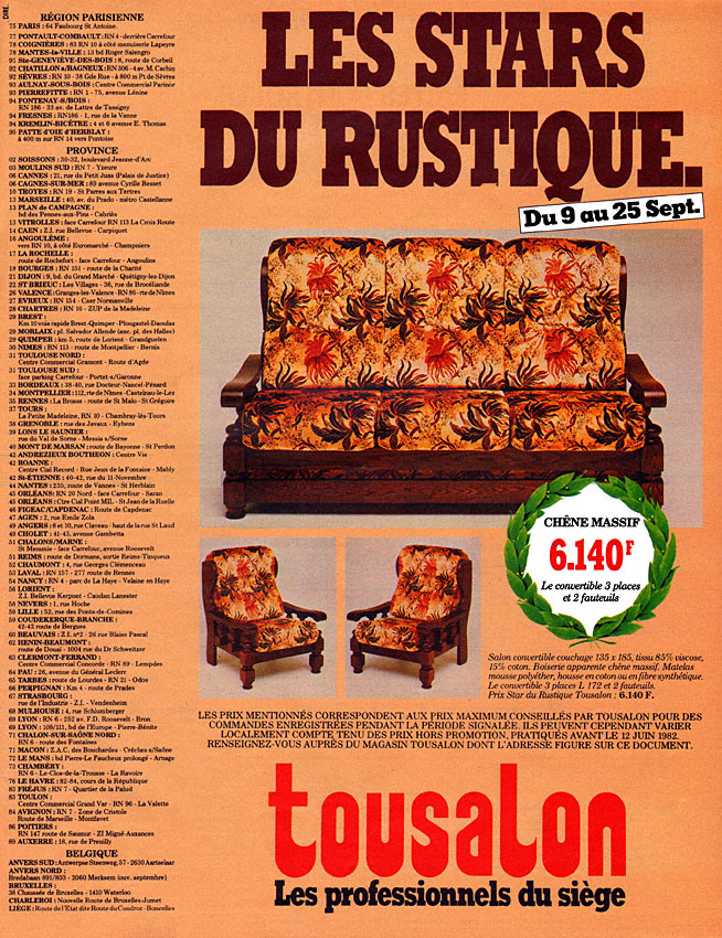 Publicité Tousalon 1982