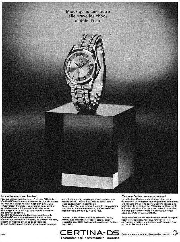 Publicité Certina 1964