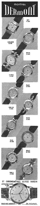 Publicité Dermont 1954