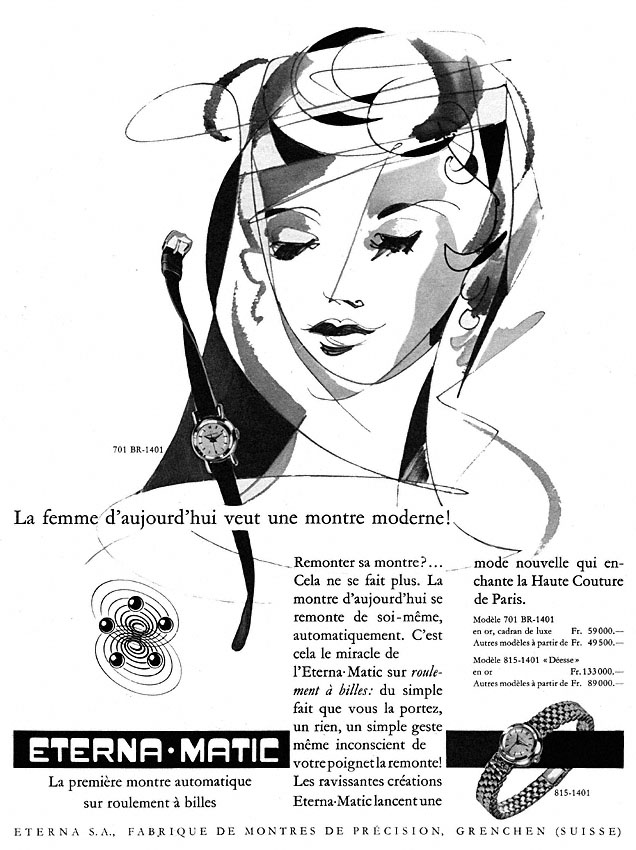 Publicité Eterna 1956