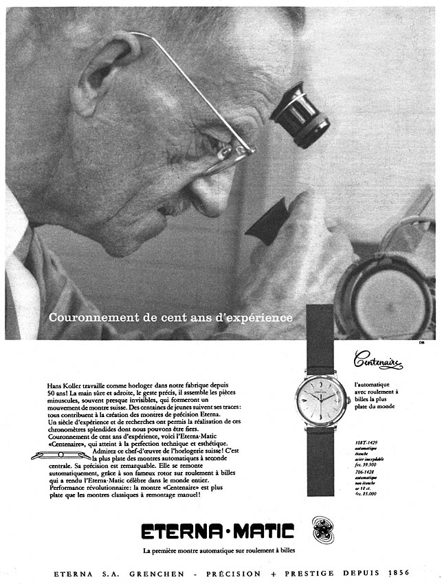 Publicité Eterna 1956