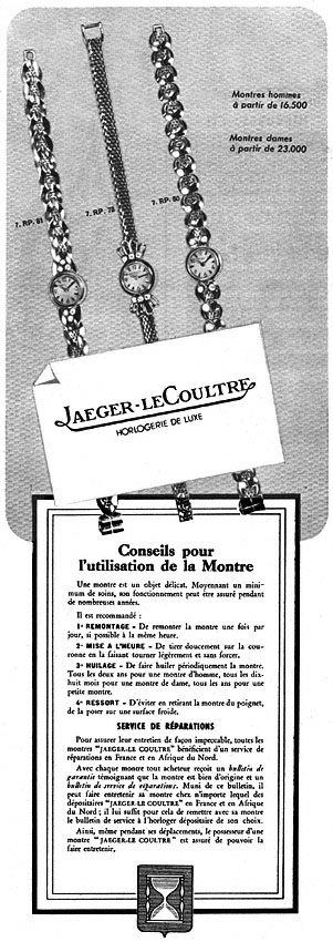 Publicité Jaeger 1952