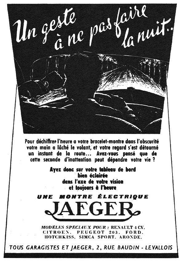 Publicité Jaeger 1953