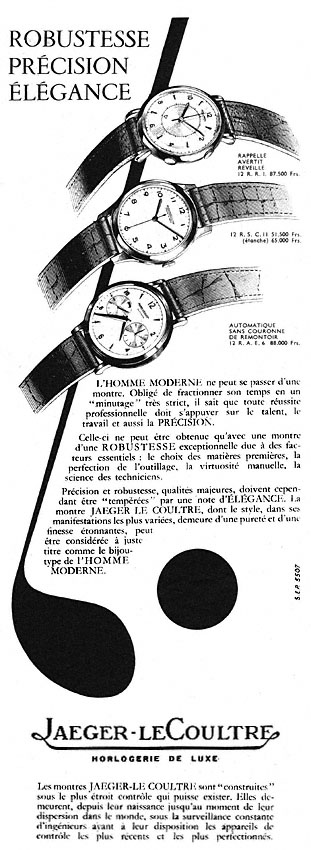 Publicité Jaeger 1955