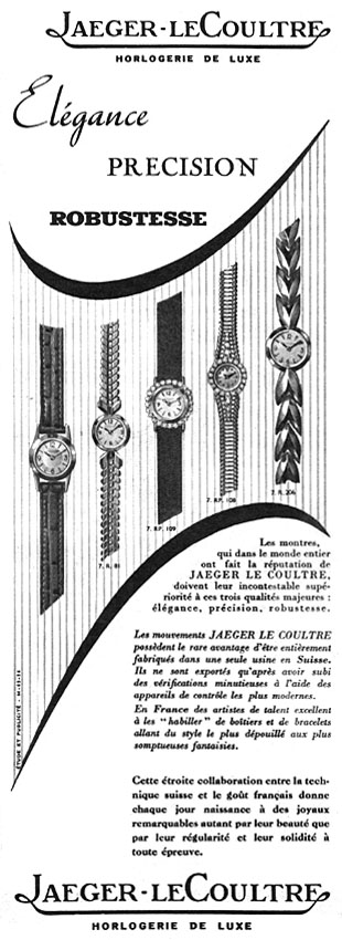 Publicité Jaeger 1956