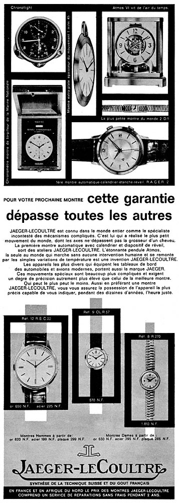 Publicité Jaeger 1960