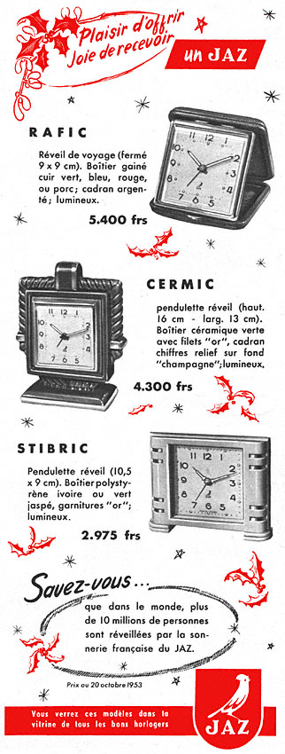 Publicité Jaz 1953
