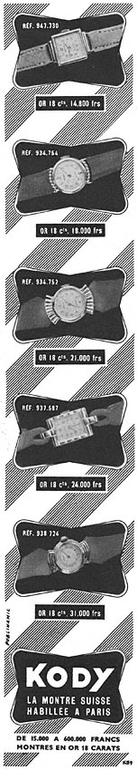 Publicité Kody 1952