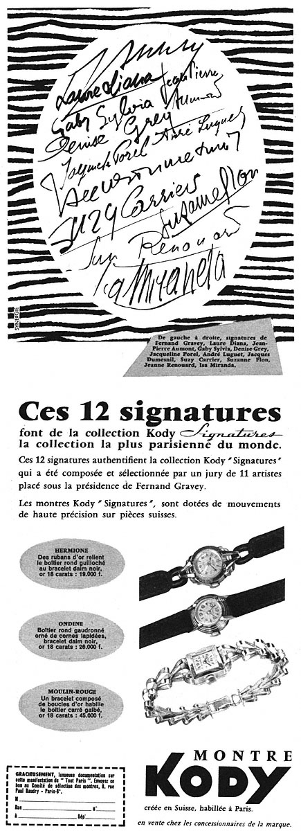 Publicité Kody 1954