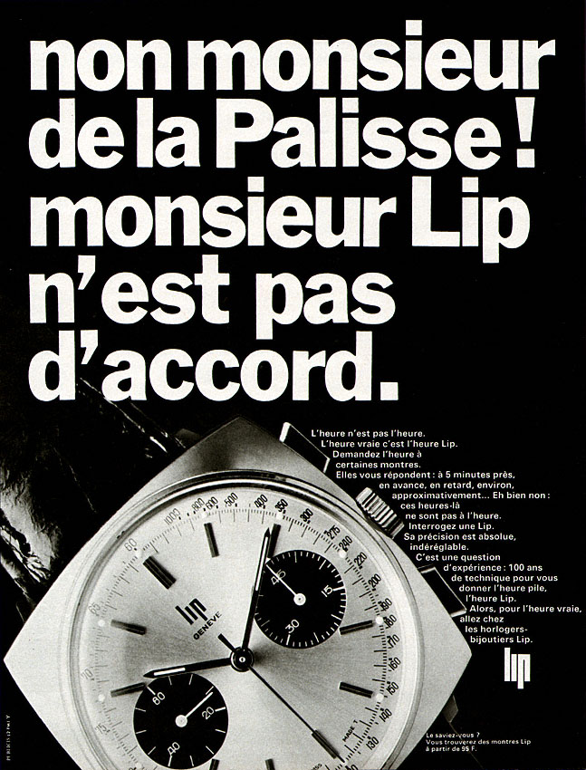 Publicité Lip 1968