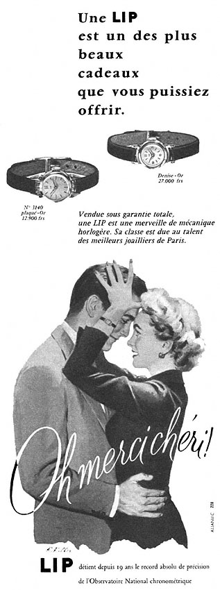 Publicité Lip 1955