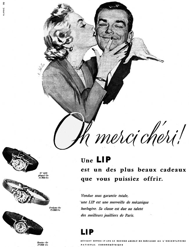 Publicité Lip 1955