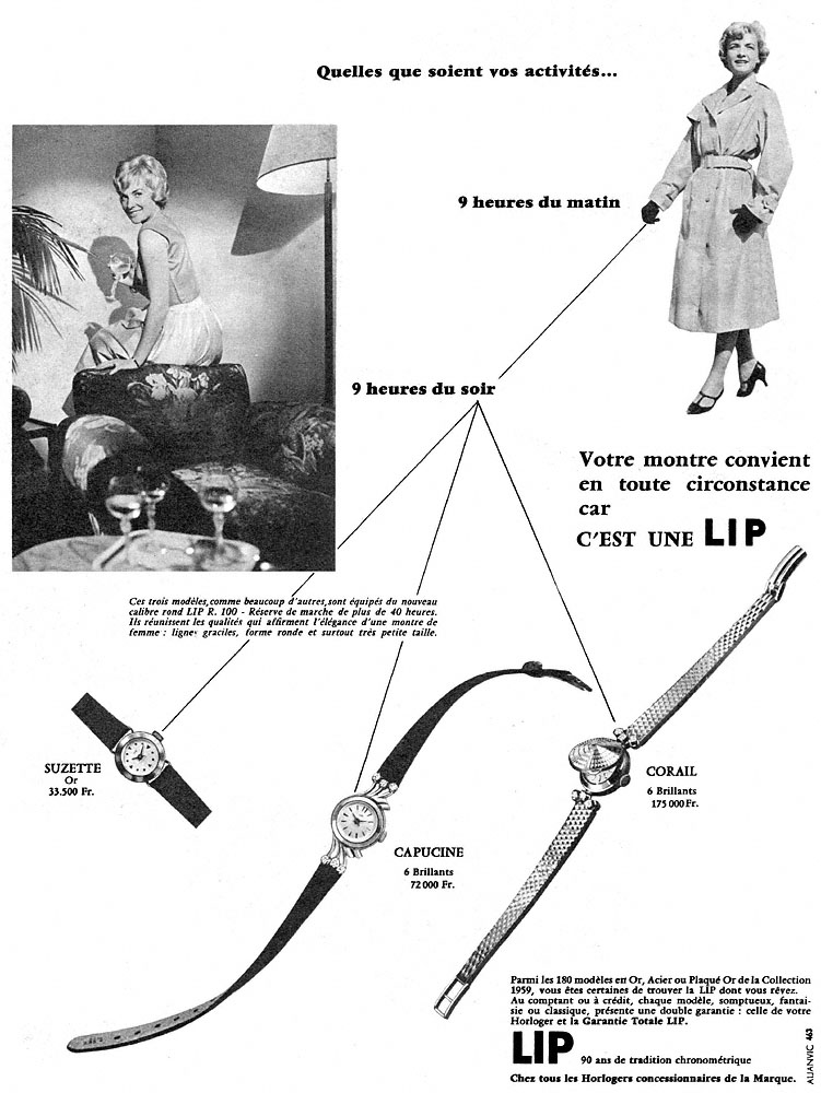 Publicité Lip 1958