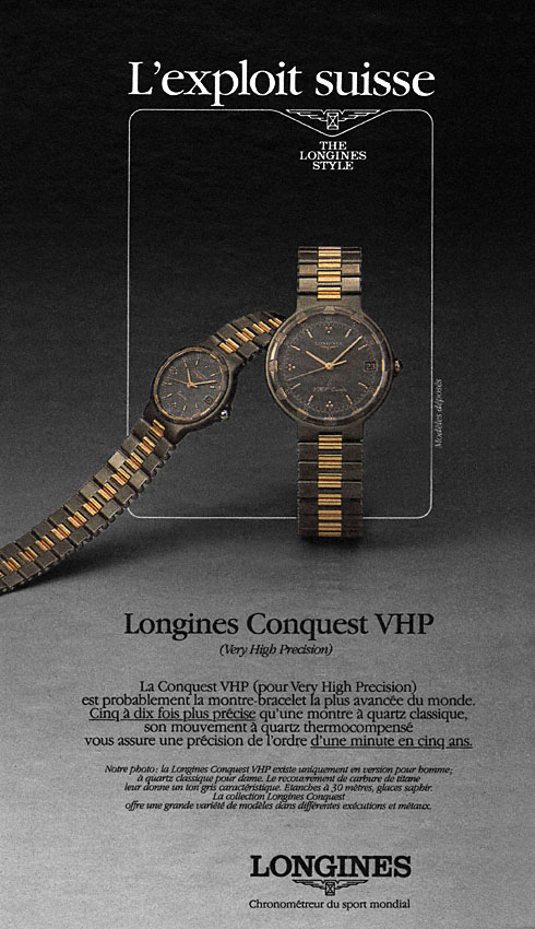 Publicité Longines 1986