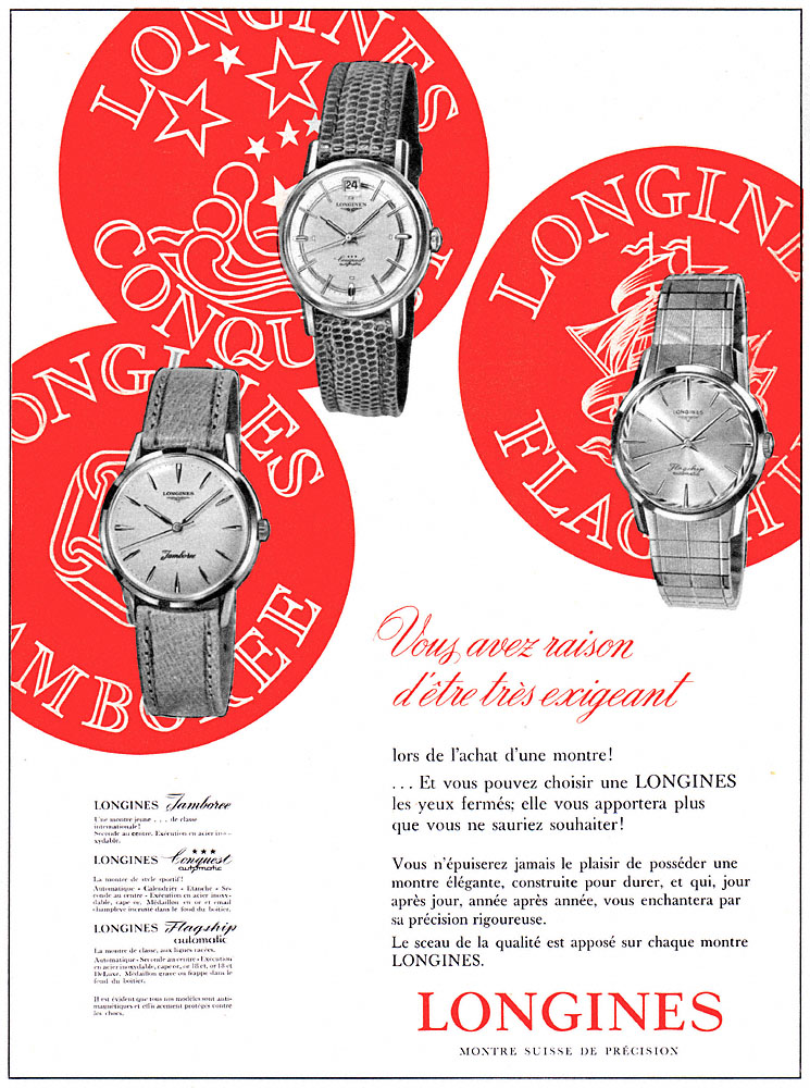 Publicité Longines 1960
