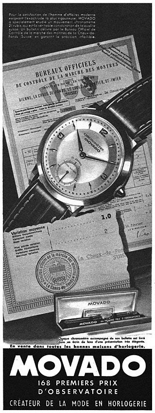 Publicité Movado 1951