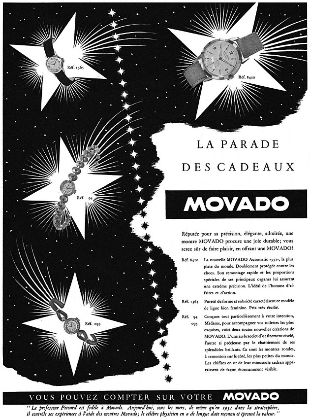 Publicité Movado 1953