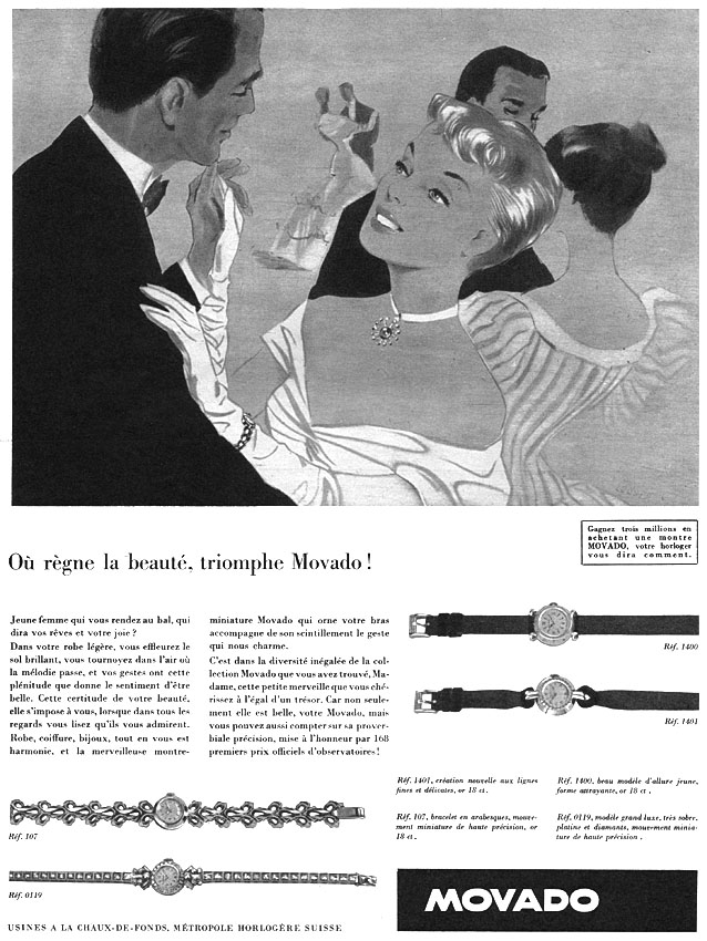 Publicité Movado 1954