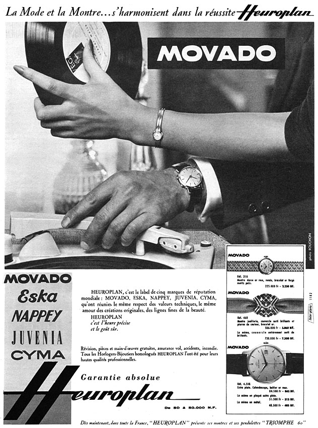 Publicité Movado 1959