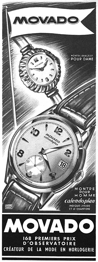 Publicité Movado 1950