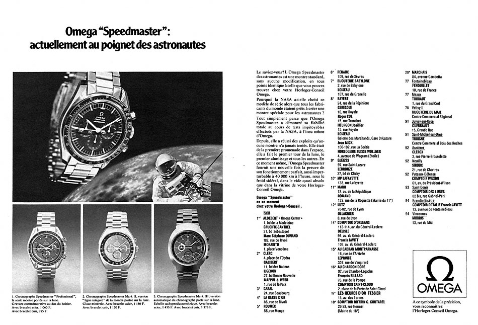 Publicité Omega 1972