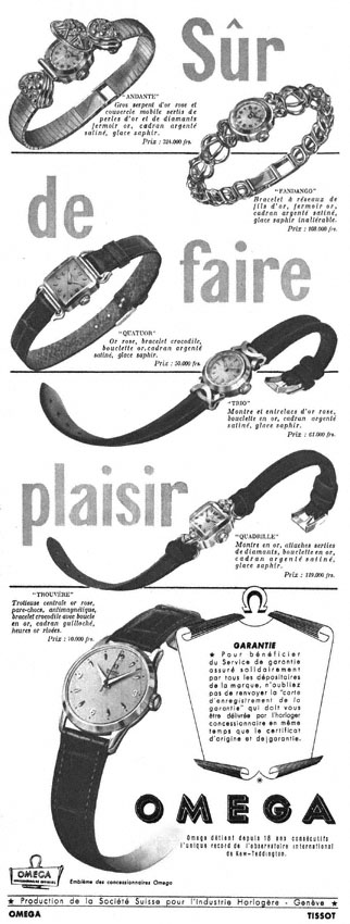 Publicité Omega 1951