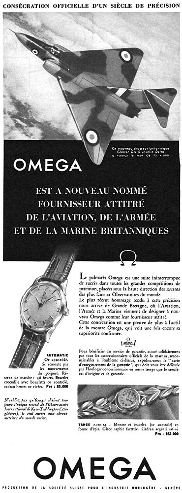 Publicité Omega 1953