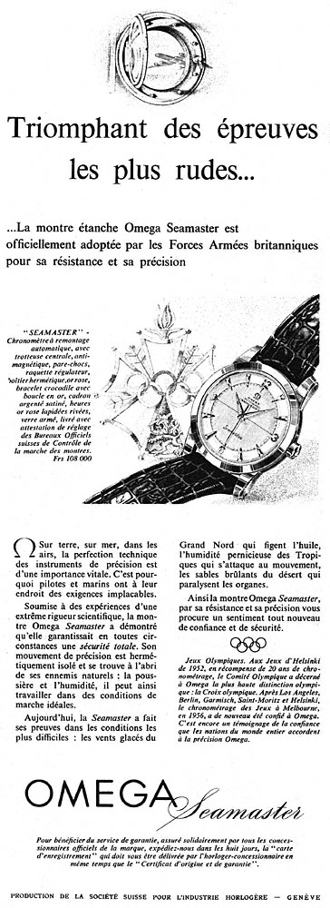 Publicité Omega 1954