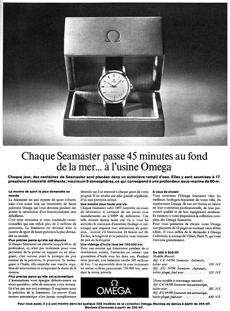 Publicité Omega 1962