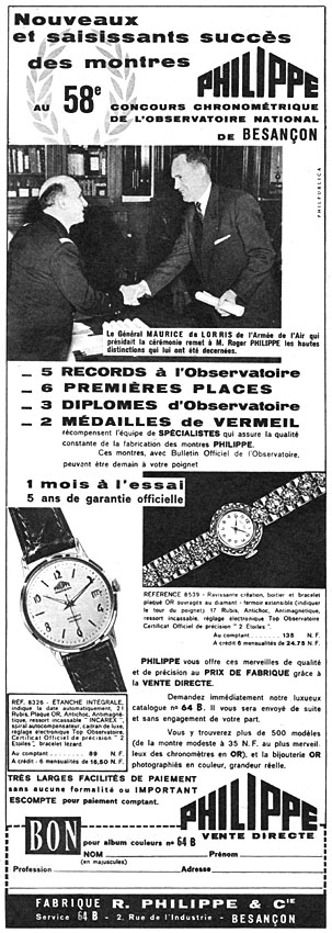 Publicité Philippe 1960