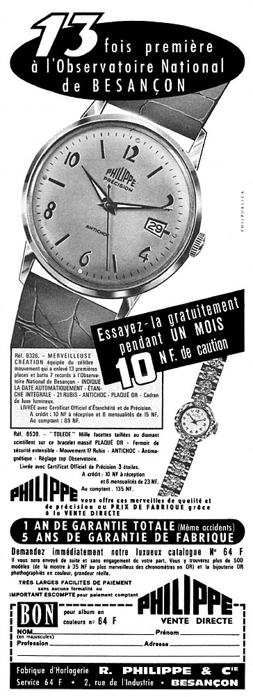 Publicité Philippe 1961