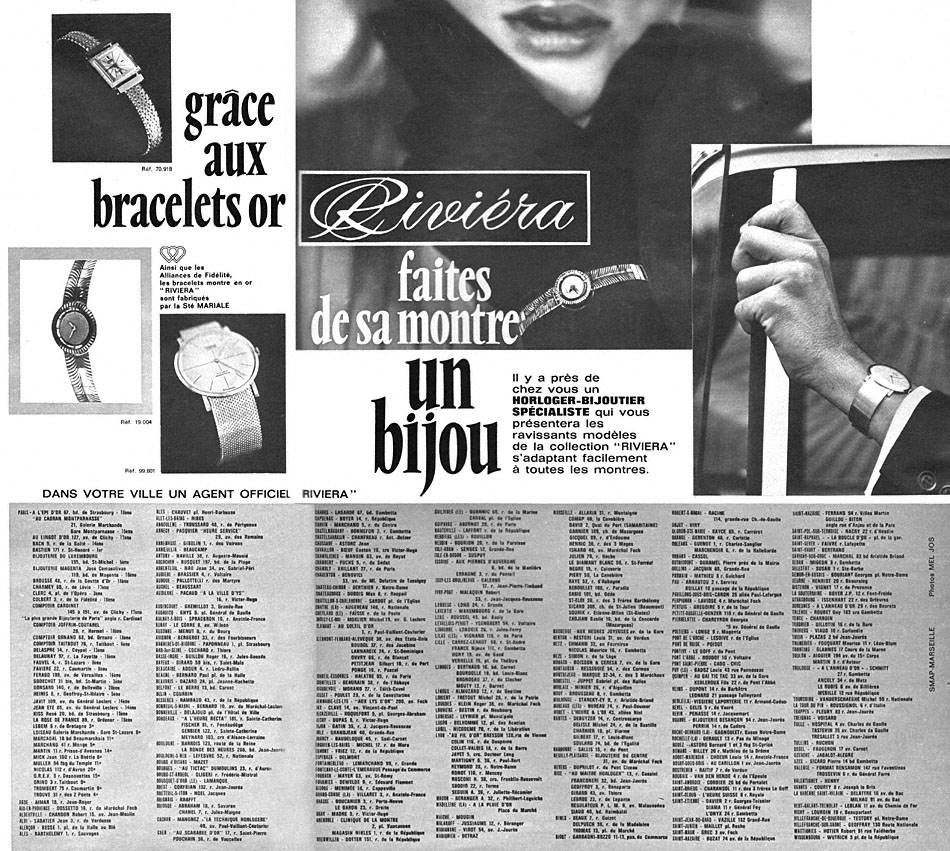 Publicité Riviera 1963