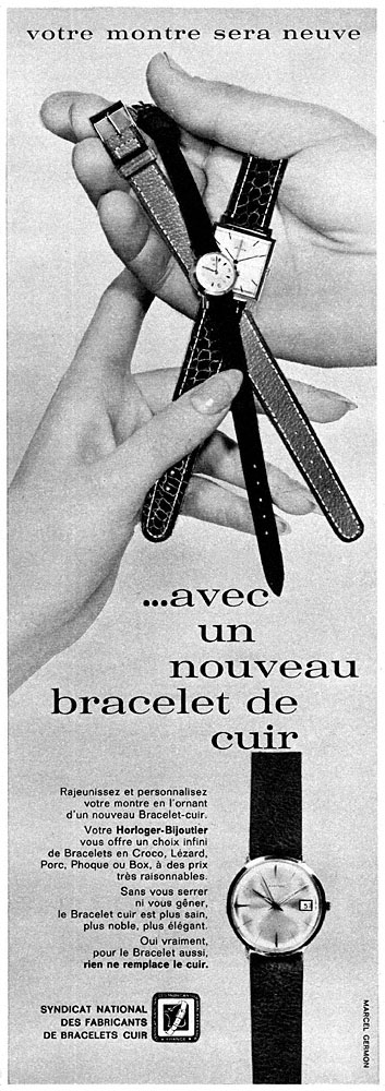 Publicité SyndicBracelets 1963