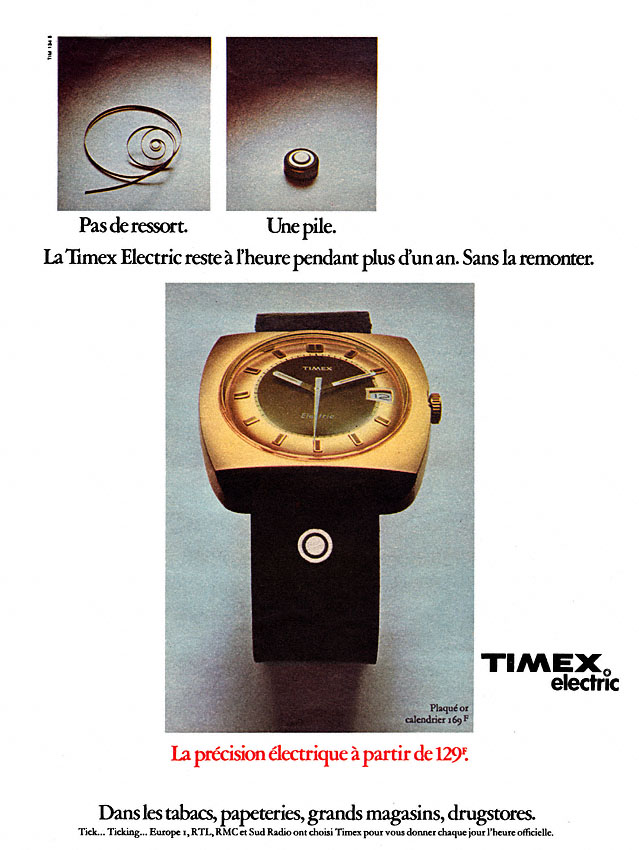 Publicité Timex 1972