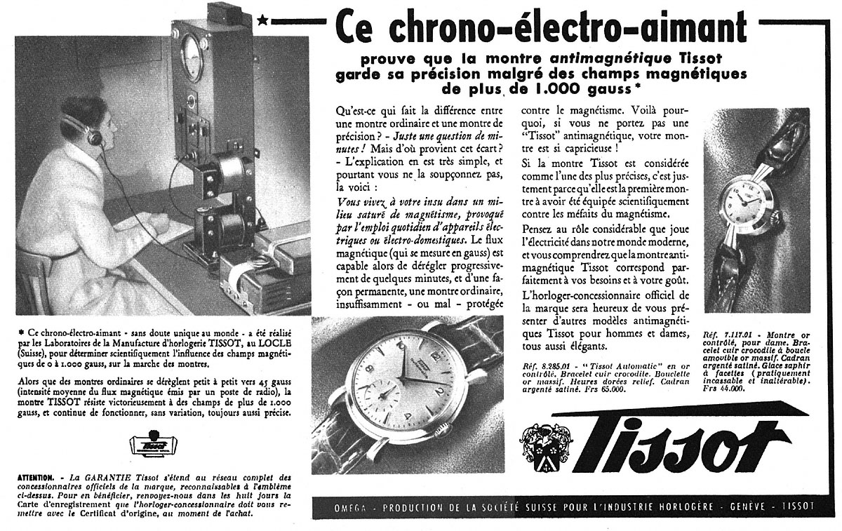 Publicité Tissot 1953