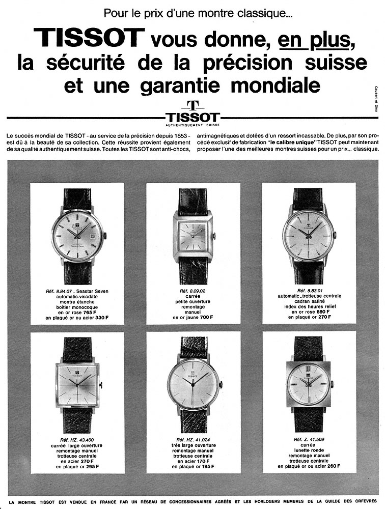 Publicit� Tissot 1964