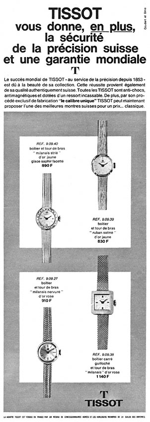 Publicité Tissot 1964