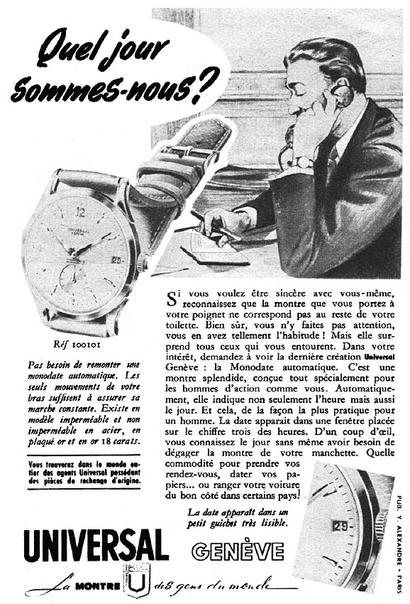 Publicité Universal 1952