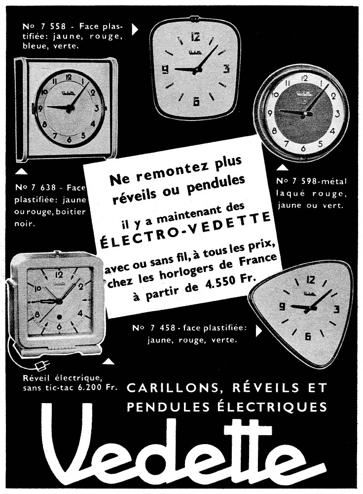 Publicité Vedette 1958
