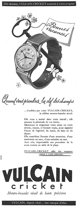Publicité Vulcain 1952